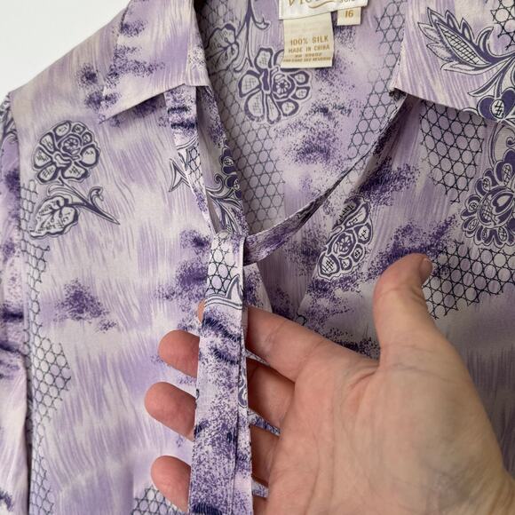 Victoria Soie Purple button with tie top - Picture 4 of 11